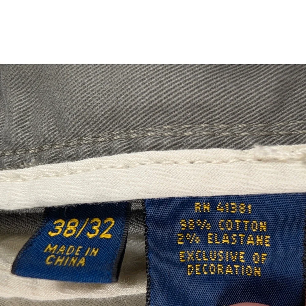 Polo Ralph Lauren Pants‎ Mens 38/32 Gray Straight Leg Cotton Stretch Twill